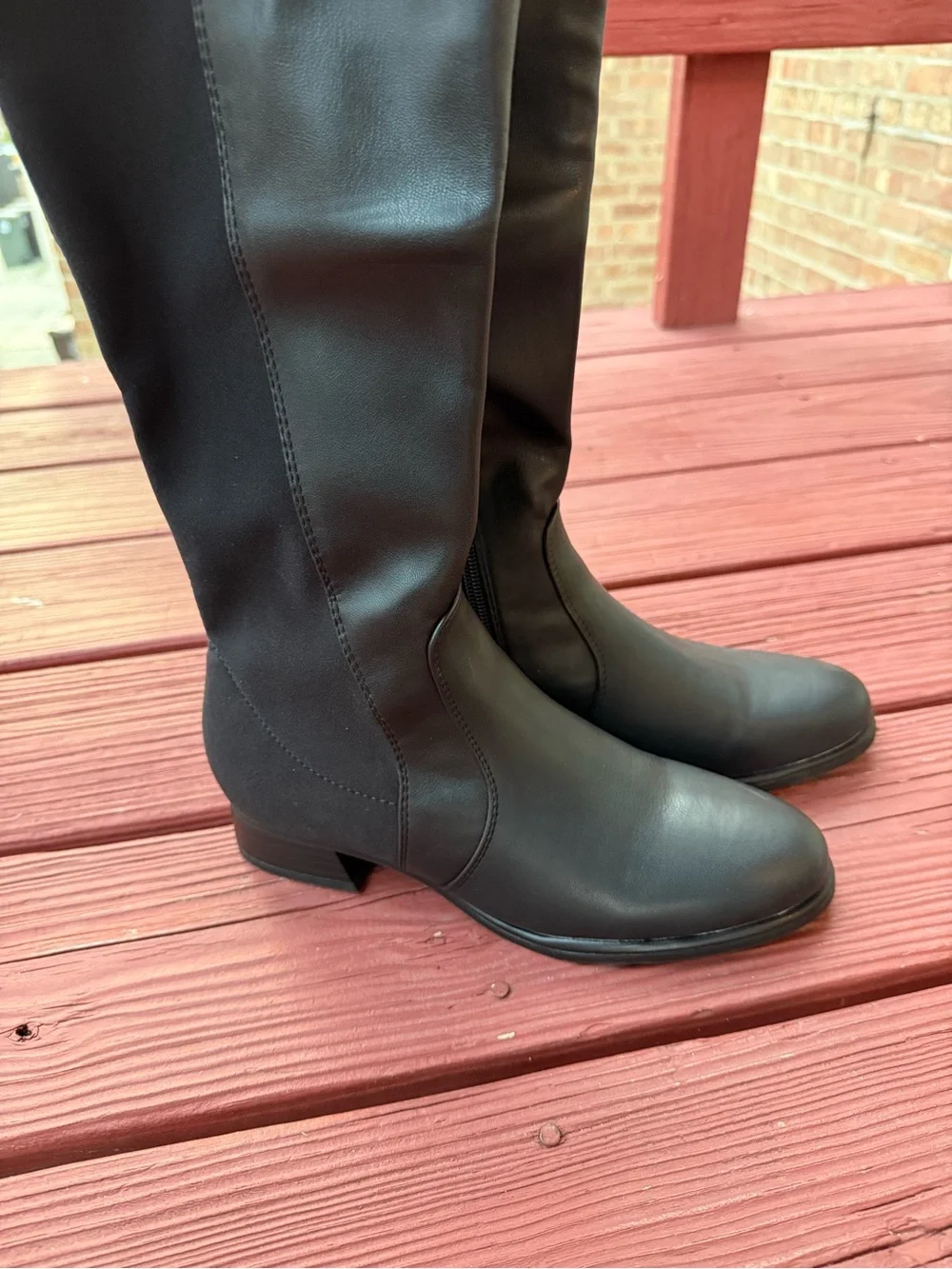 Marc Fisher Black Over-the-Knee Stretch Riding Boots